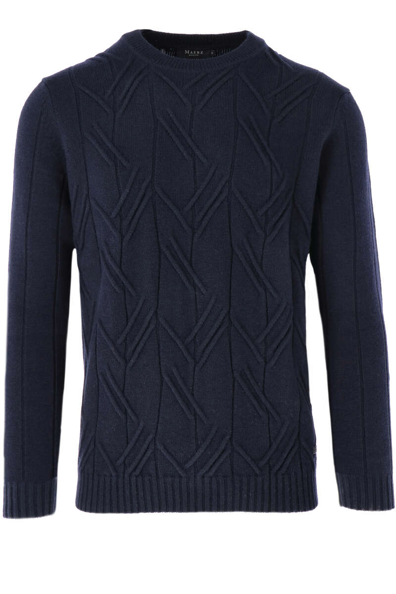 MAERZ Modern Fit Pullover V-Ausschnitt nachtblau, strukturiert 50 MAERZ Modern Fit Pullover V-Ausschnitt nachtblau, strukturiert 50
