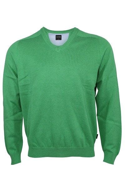 Olymp Strick - V-Ausschnitt Pullover - lindgrün