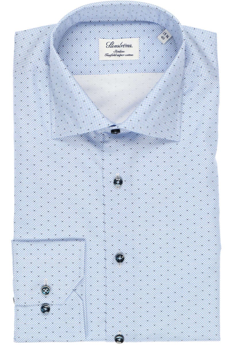 Stenströms Slimline Hemd blau/weiss, Gemustert 39 - M Stenströms Slimline Hemd blau/weiss, Gemustert 39 - M