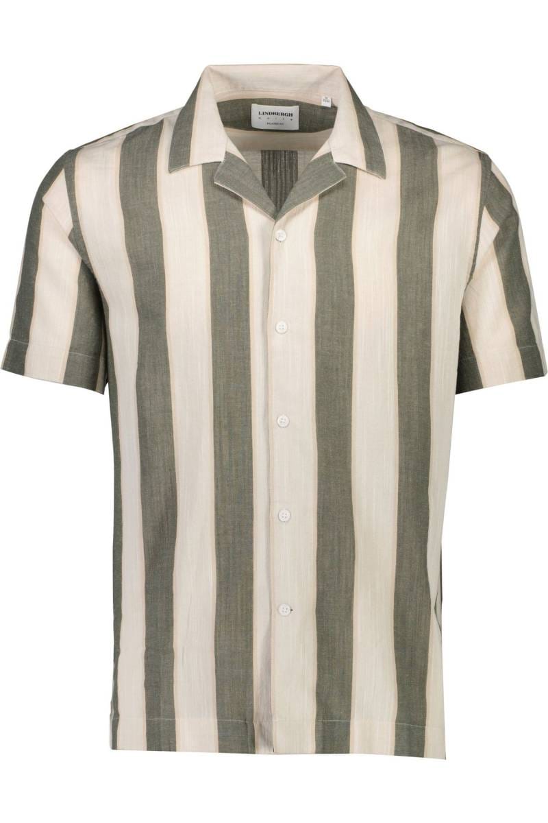 Lindbergh Relaxed Fit linen shirt green, Striped | Businesshemden.com