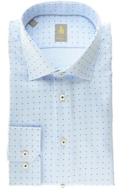 Jacques Britt Hemd - Custom Fit - hellblau/blau, Gepunktet