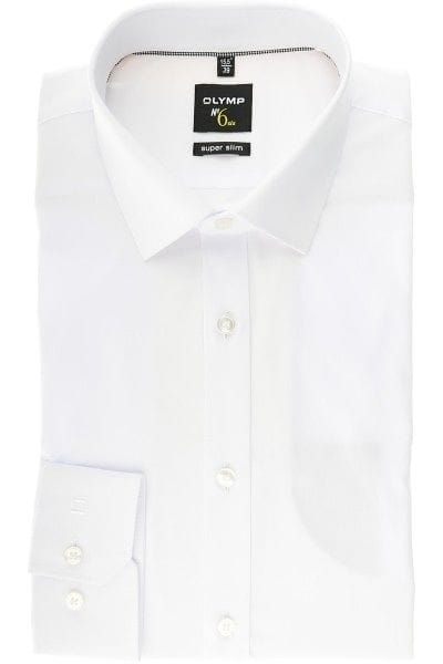 Olymp Hemd - Super Slim No. Six - weiss, Einfarbig
