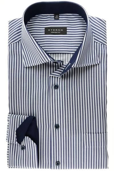 Eterna Hemd - Comfort Fit - marine/weiss, Gestreift
