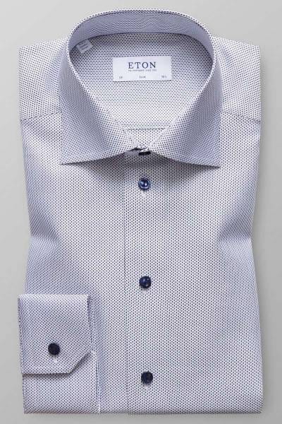 ETON Slim Fit Hemd blau/weiss, Gemustert