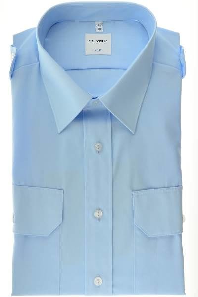 Olymp Regular Fit Pilotenhemd bleu, Kurzarm