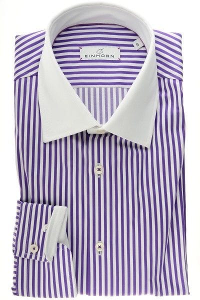 Einhorn Hemd - Modern Fit - lila, Gestreift
