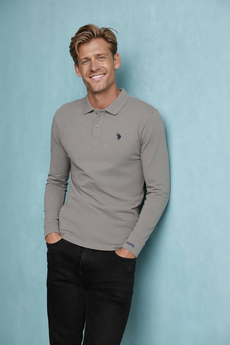 U.S. Polo Assn. Classic Fit polo shirt grey, One Colour | Businesshemden.com