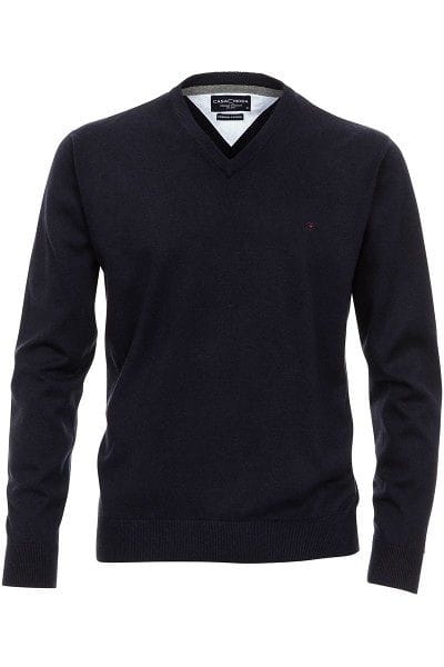 Casa Moda Strickpullover V-Ausschnitt Pullover - marine