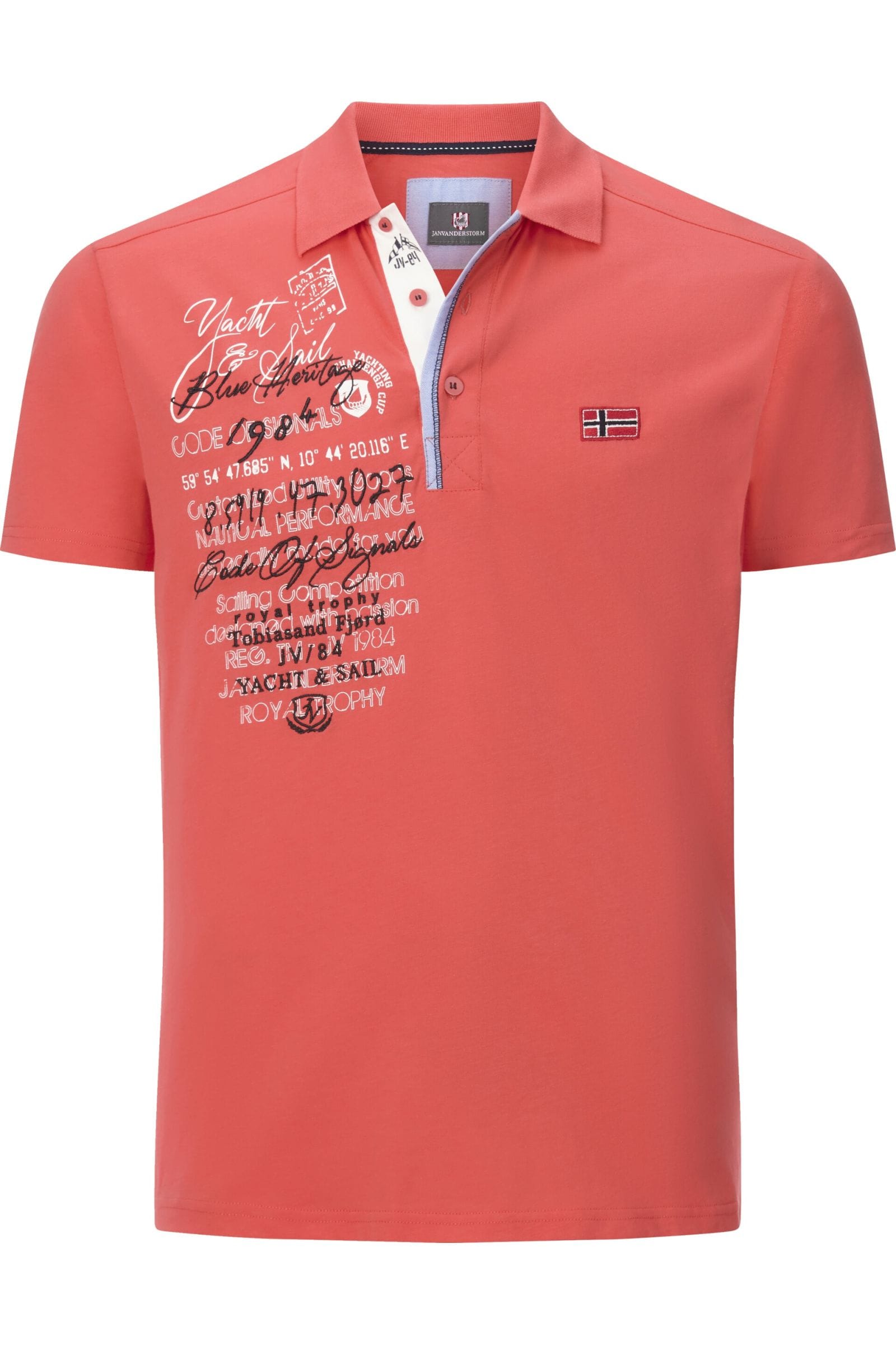 Oranje Polo Shirt Polo Met Bedrukking Iluro Men Polo Jersey White