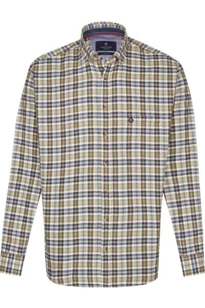 Hatico Regular Fit Hemd oliv, Kariert