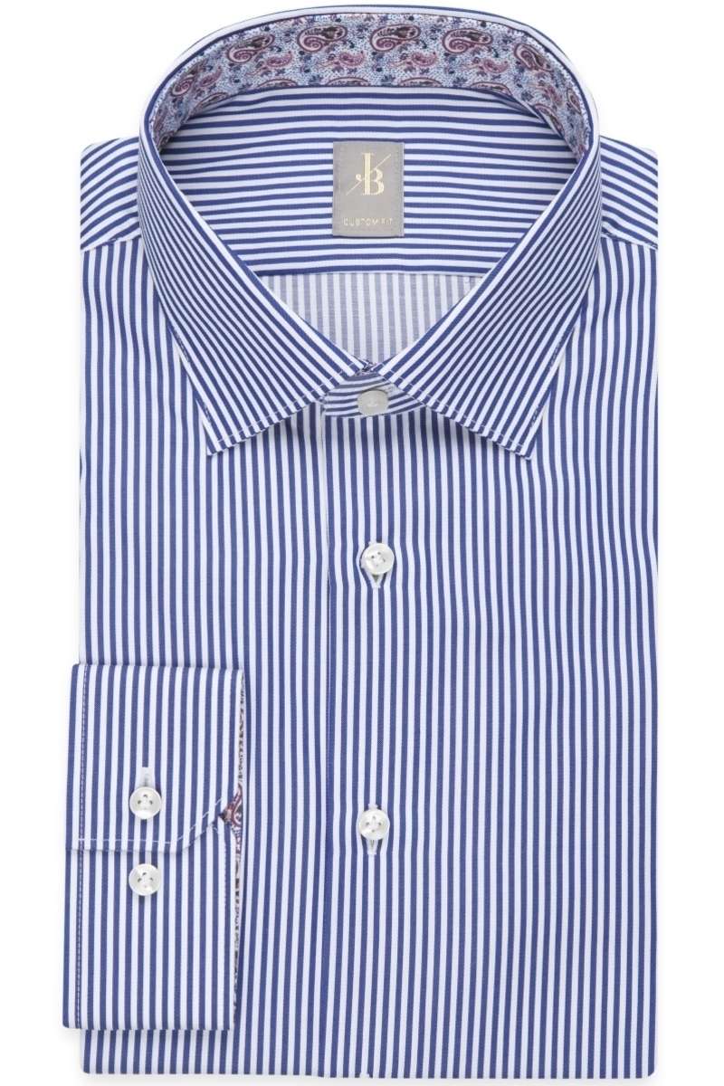 Jacques Britt Custom Fit Hemd dunkelblau/weiss, Gestreift Jacques Britt Custom Fit Hemd dunkelblau/weiss, Gestreift