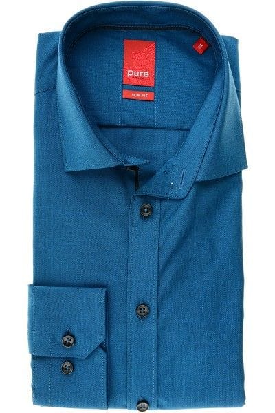 Pure Hemd - Slim Fit - petrol, Einfarbig