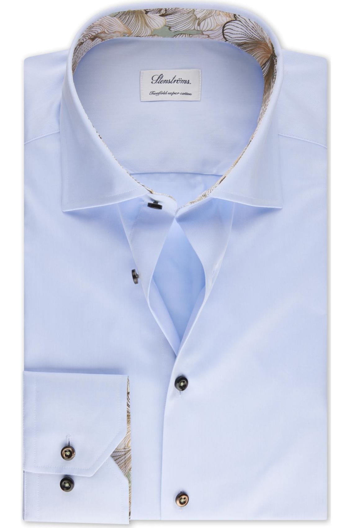 Stenströms Slimline Hemd hellblau, Einfarbig 40 - M