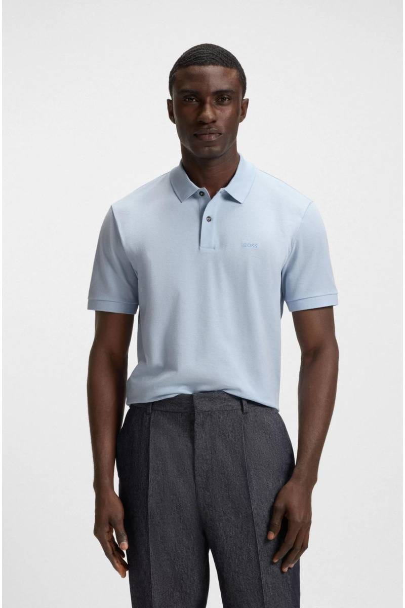 BOSS Regular Fit polo shirt bright blue, One Colour | Businesshemden.com