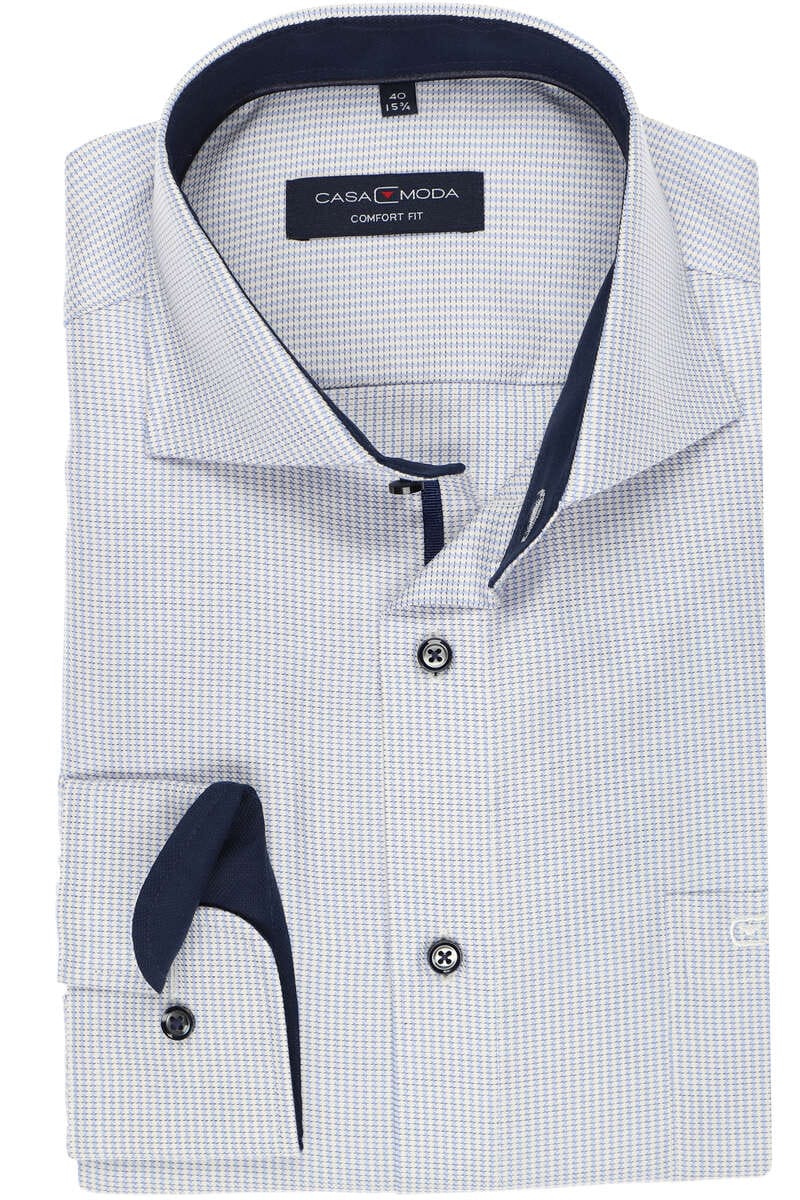 CASAMODA Camicia Business Uomo Comfort Fit In Puro Cotone - Colletto A Squalo - Blu Navy Taglia 48