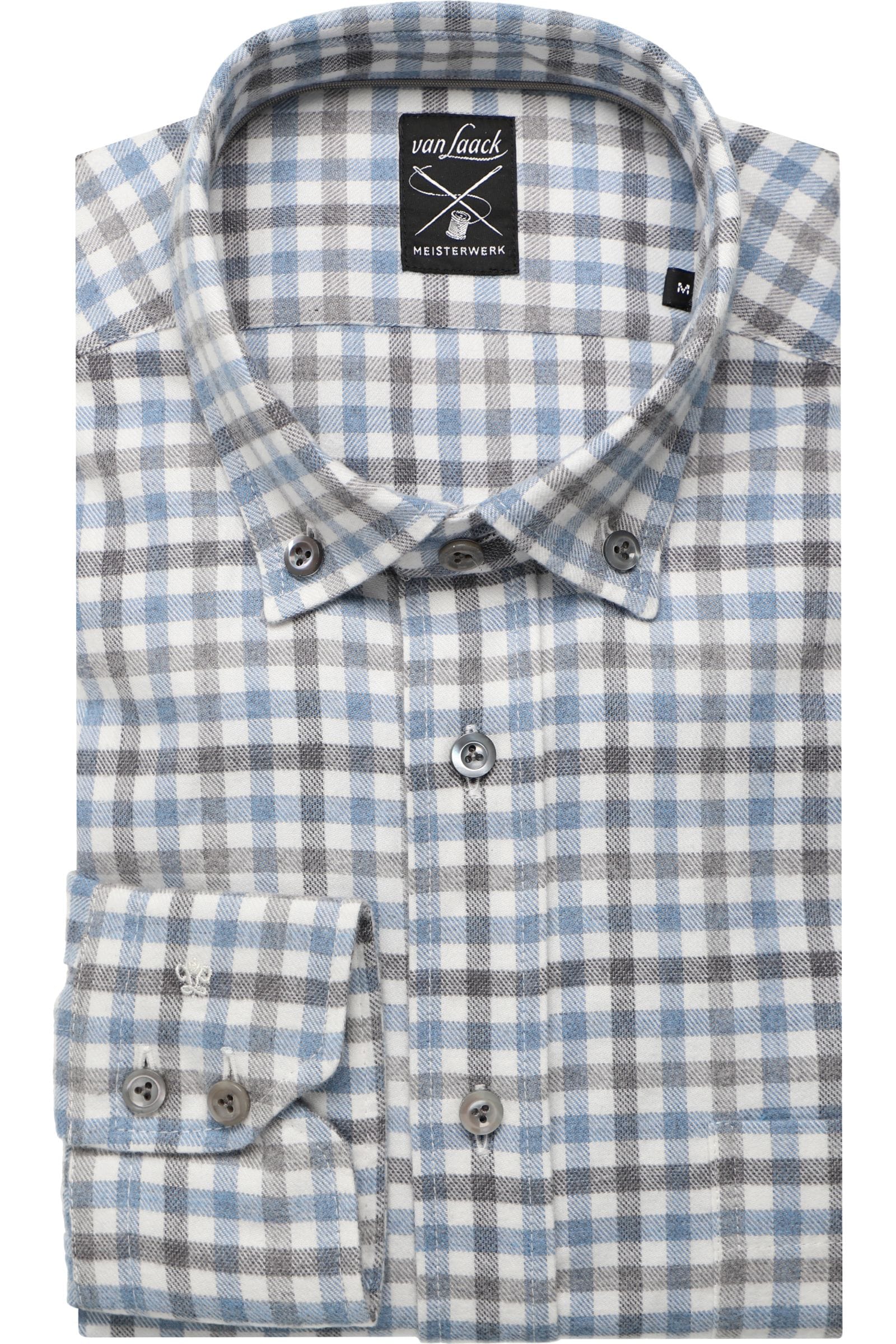 van Laack Meisterwerk Tailor Fit Hemd blau/weiss, Kariert 45 - XXL