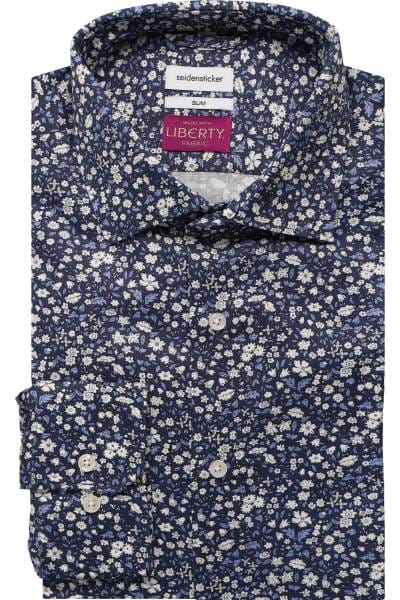 Chemise Old Skool Homme – Manches Longues, Motif Floral Marron/bleu, Urbaine, Taille L