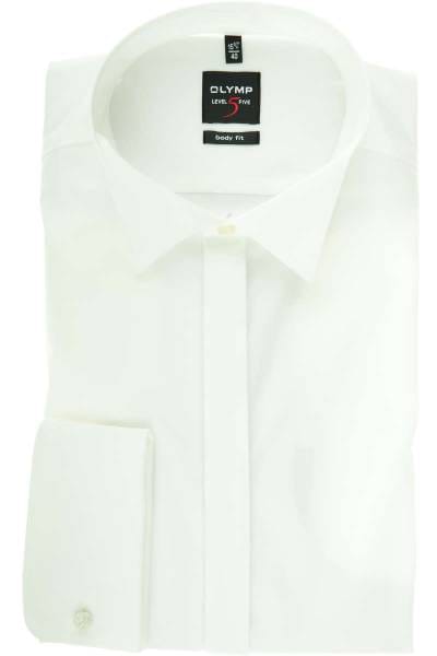 Olymp Hemd - Body Fit - beige, Einfarbig