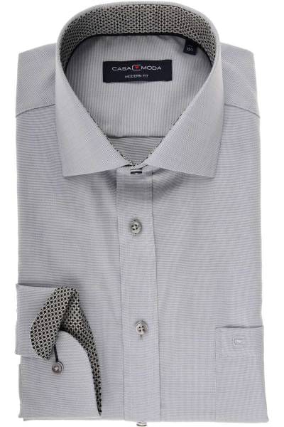 Casa Moda Modern Fit Hemd grau/weiss, Strukturiert