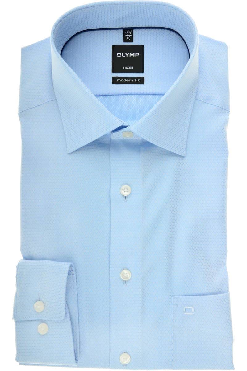 OLYMP Luxor Modern Fit Hemd bleu, Faux-uni