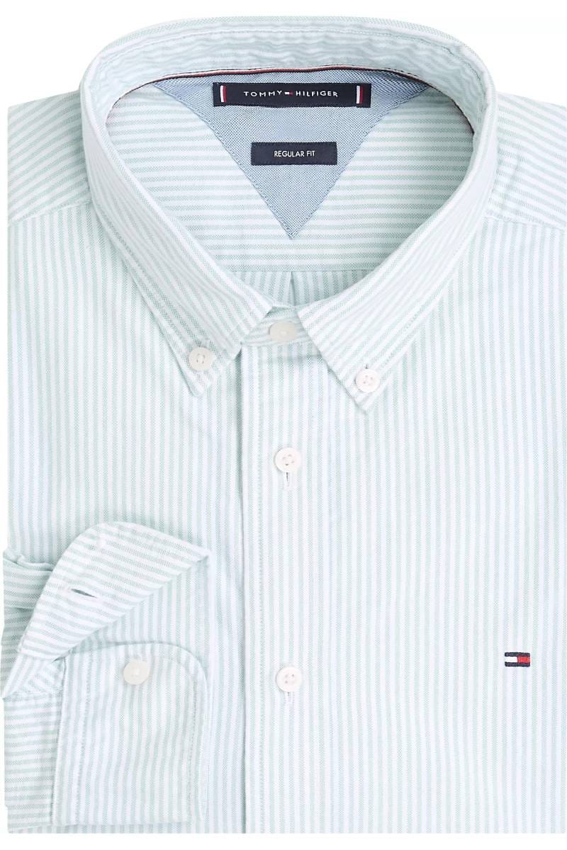 Tommy Hilfiger Regular Fit Chemise vert, Rayé FR-BE