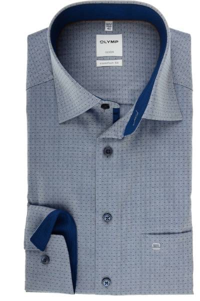 Olymp Luxor Comfort Fit Hemd marine, Gemustert