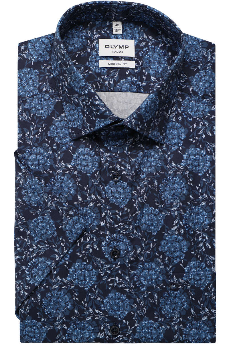Hochwertiges OLYMP Tendenz Modern Fit Kurzarmhemd in der Farbe marine ...