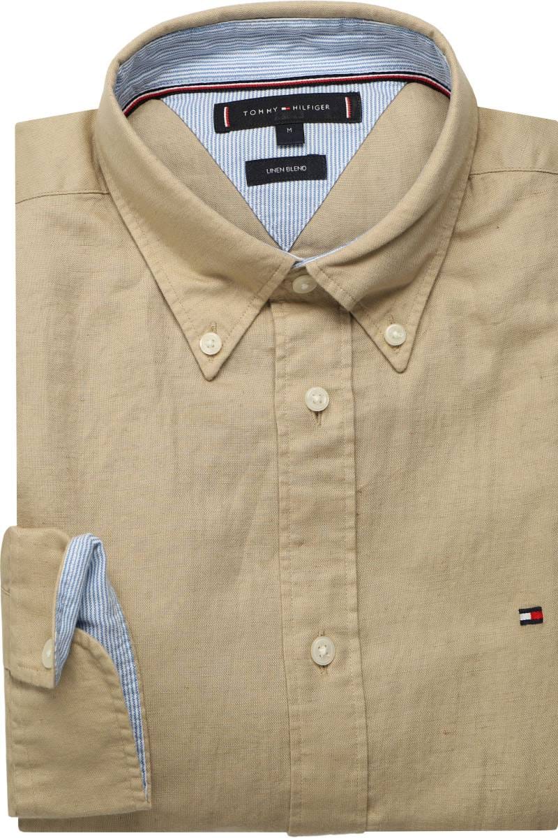 Tommy Hilfiger Regular Fit linen shirt light brown, One Colour | Hemden.de