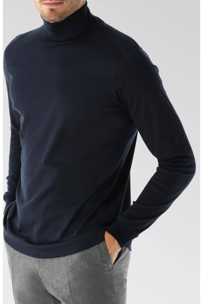 van Laack Slim Fit Herren Turtleneck shirt Rollkragen blue