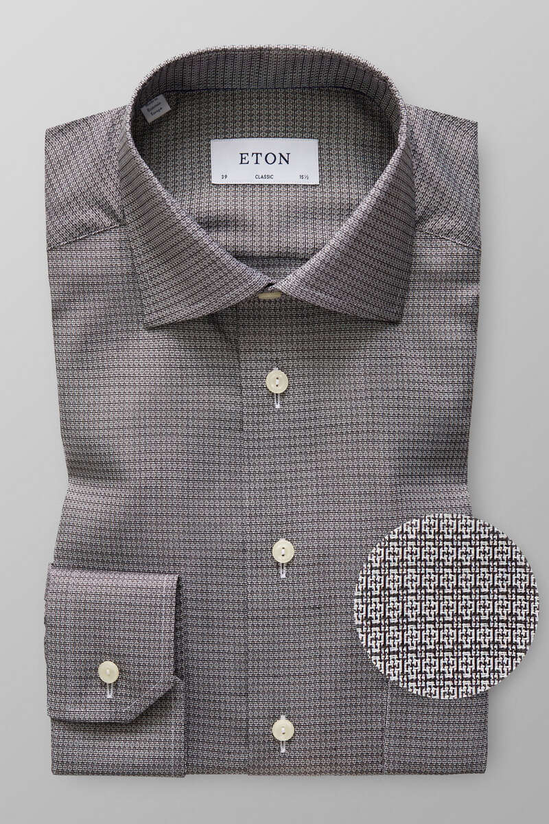 ETON Classic Fit Hemd schwarz, Faux-uni 42 - L ETON Classic Fit Hemd schwarz, Faux-uni 42 - L