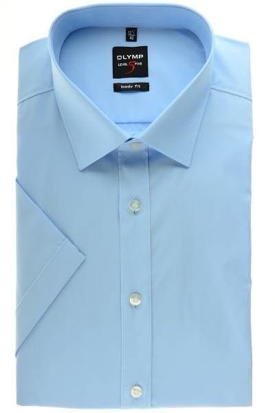 Olymp Level Five Body Fit Hemd hellblau, Einfarbig