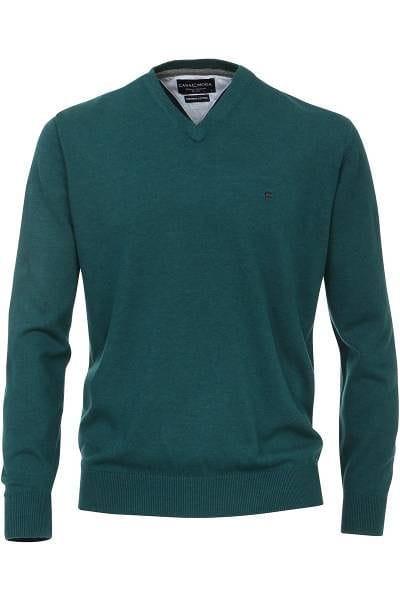 Casa Moda Strickpullover V-Ausschnitt Pullover - dunkelgrün