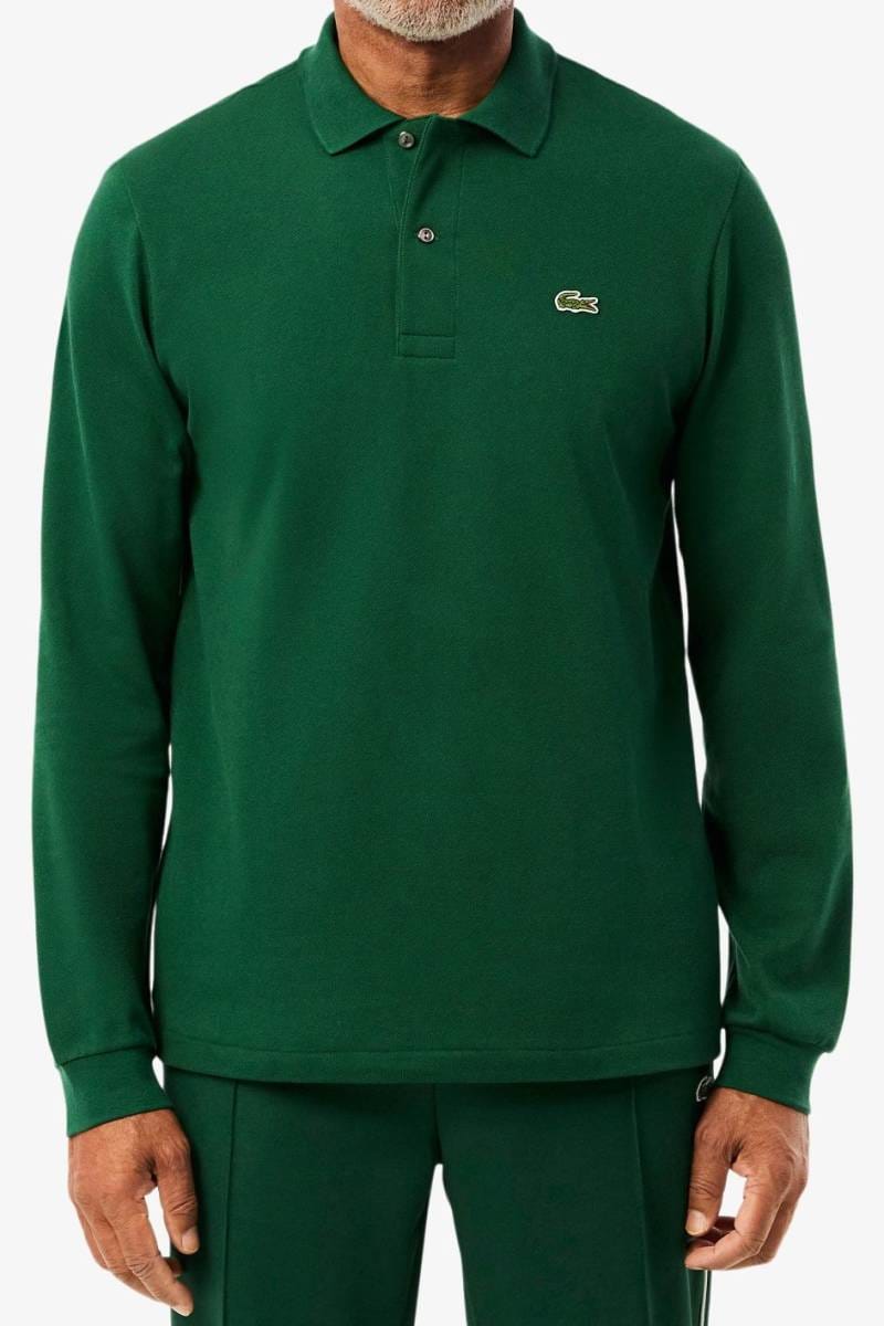 Lacoste Classic Fit Polo manches longues vert, Unicolore
