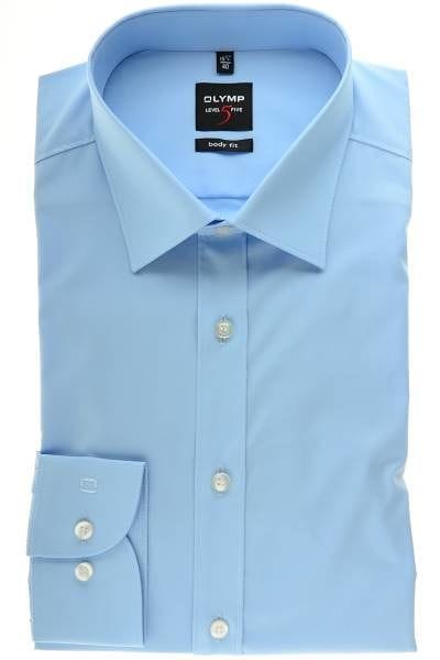 Olymp Level Five Body Fit Hemd hellblau, Einfarbig