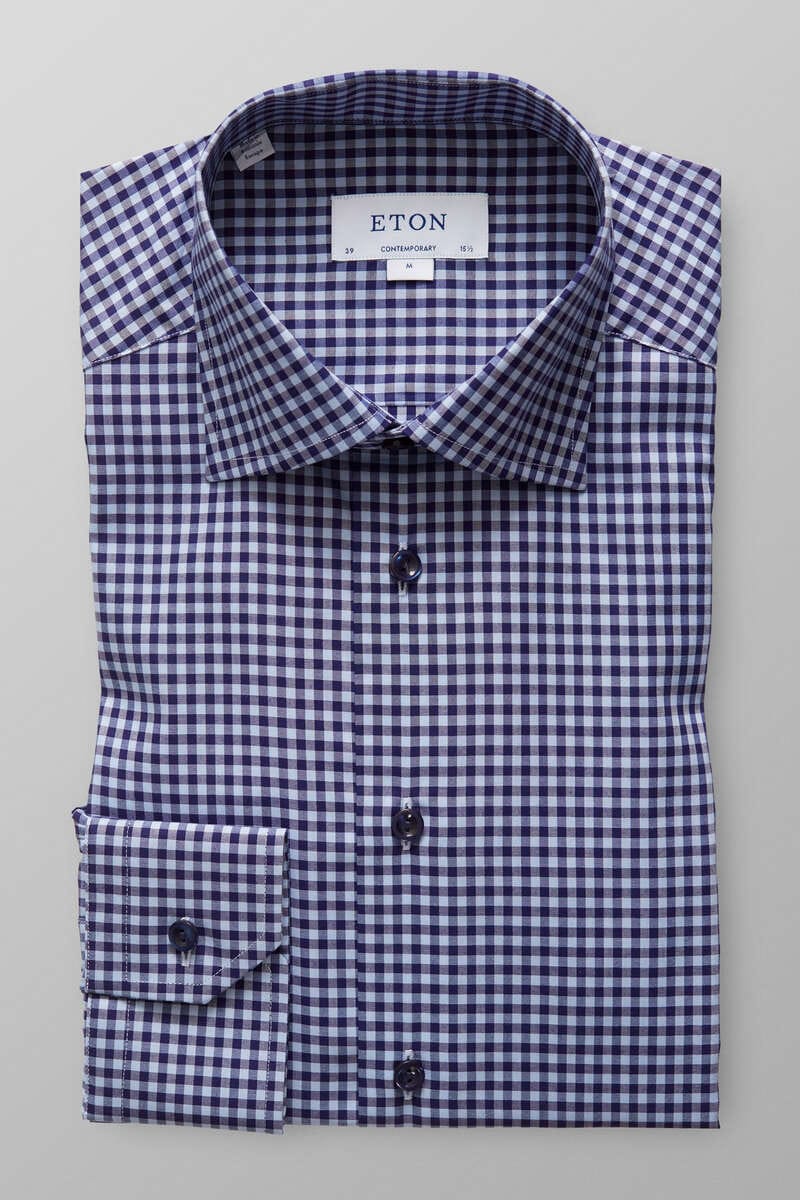 ETON Contemporary Fit Hemd marine/blau, Kariert 40 - M ETON Contemporary Fit Hemd marine/blau, Kariert 40 - M
