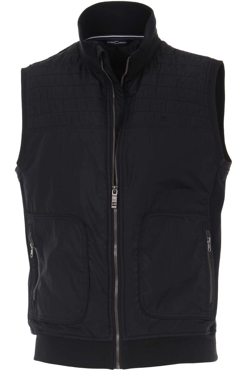 Casa Moda Casual Regular Fit Weste Zip blau, einfarbig L Casa Moda Casual Regular Fit Weste Zip blau, einfarbig L