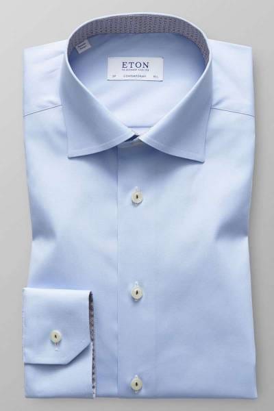 Eton Contemporary Fit Hemd hellblau, Gemustert
