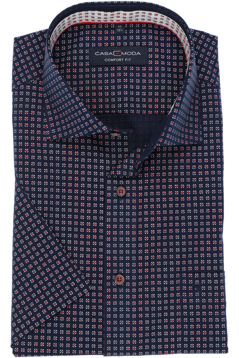 Casa Moda Comfort Fit Hemd blau/rot, Gemustert 40 - M Casa Moda Comfort Fit Hemd blau/rot, Gemustert 40 - M