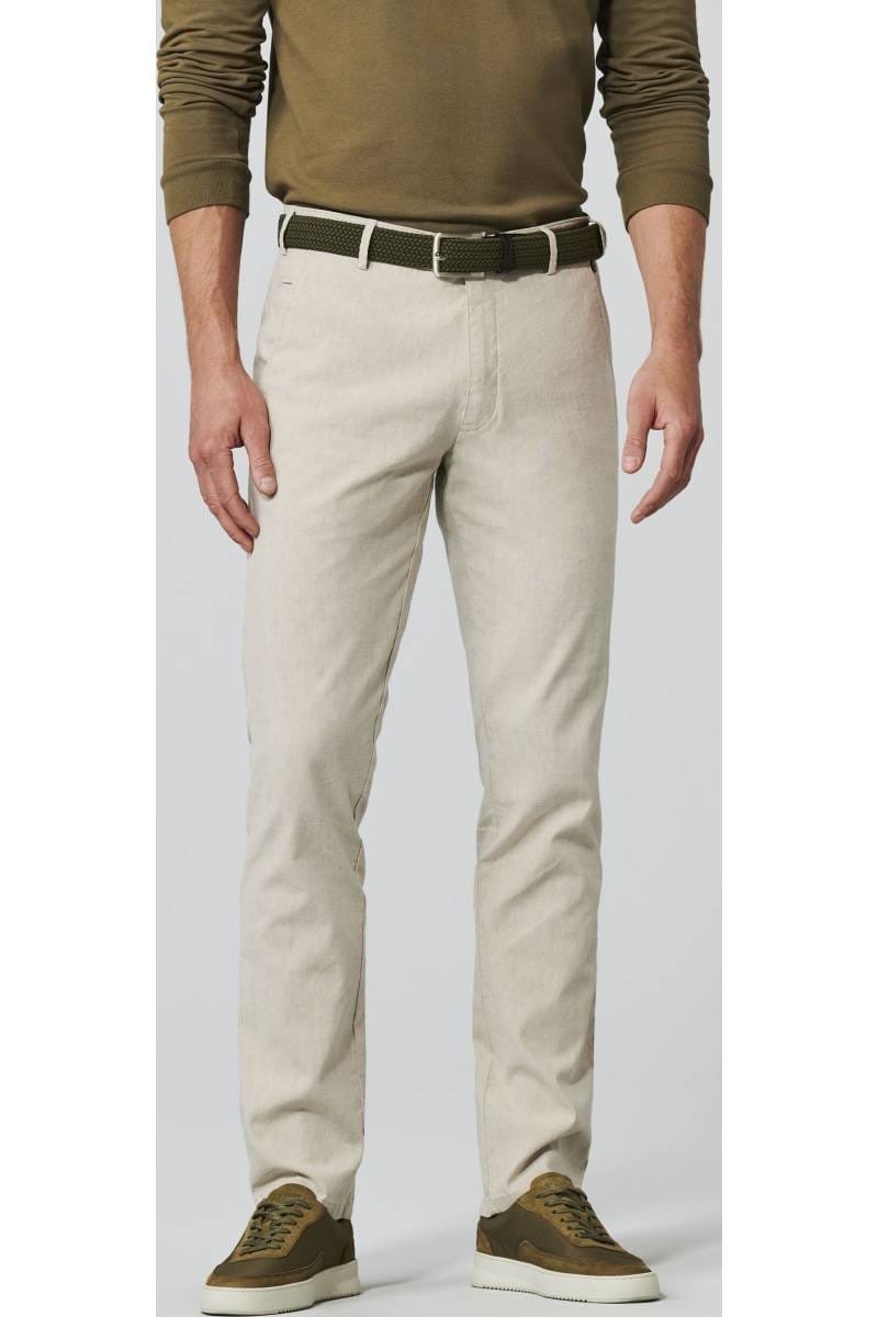 Meyer Bonn Modern Fit linen trousers beige