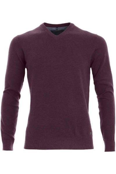 Marvelis Strickpullover V-Ausschnitt dunkelrot, einfarbig