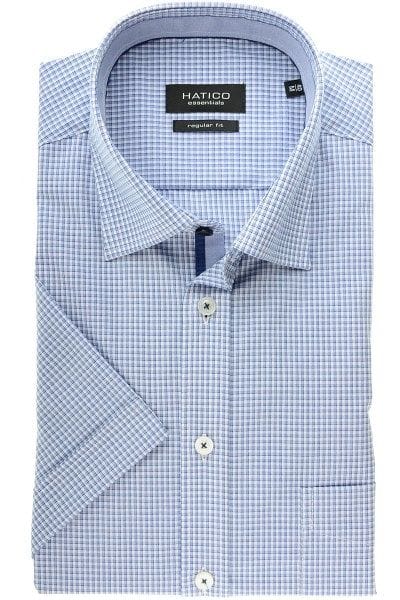 Hatico Hemd - Regular Fit - mittelblau, Kariert