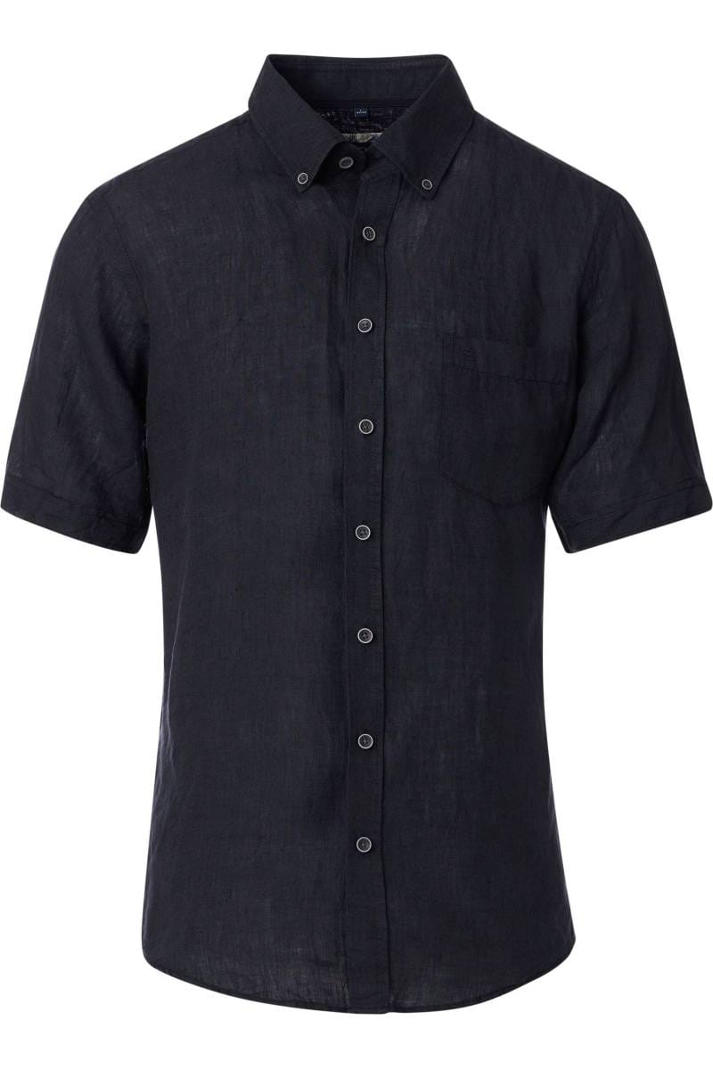Casa Moda Casual Fit linen shirt black, One Colour | Hemden.de