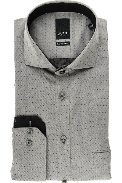 Pure Hemd - Fashion Fit - grau, Einfarbig
