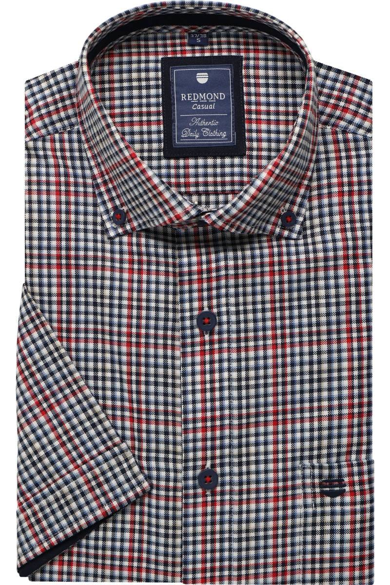 French Connection Heren Checked Overhemd met Korte Mouwen Geruit Blauw
