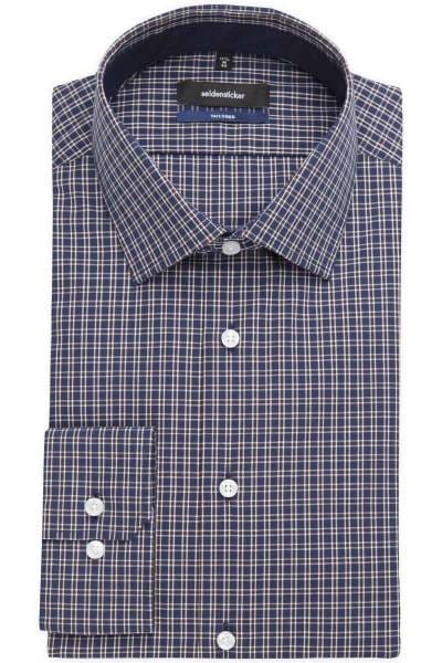 Seidensticker Tailored Hemd blau/braun/weiss, Kariert