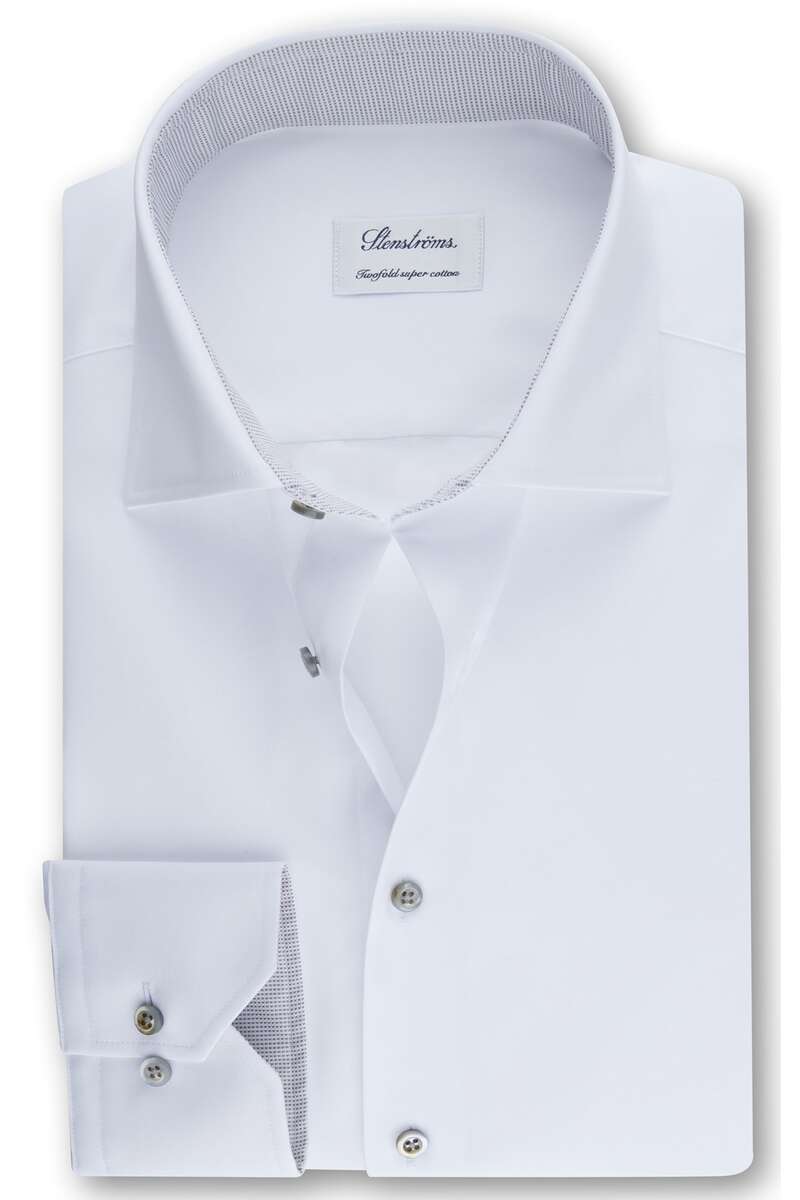Chemise Homme STENSTROMS Slimline - Taille 36/14 XS - Bleu à Pois - 100% Coton Super Two Fold - Occasion Très Bon état