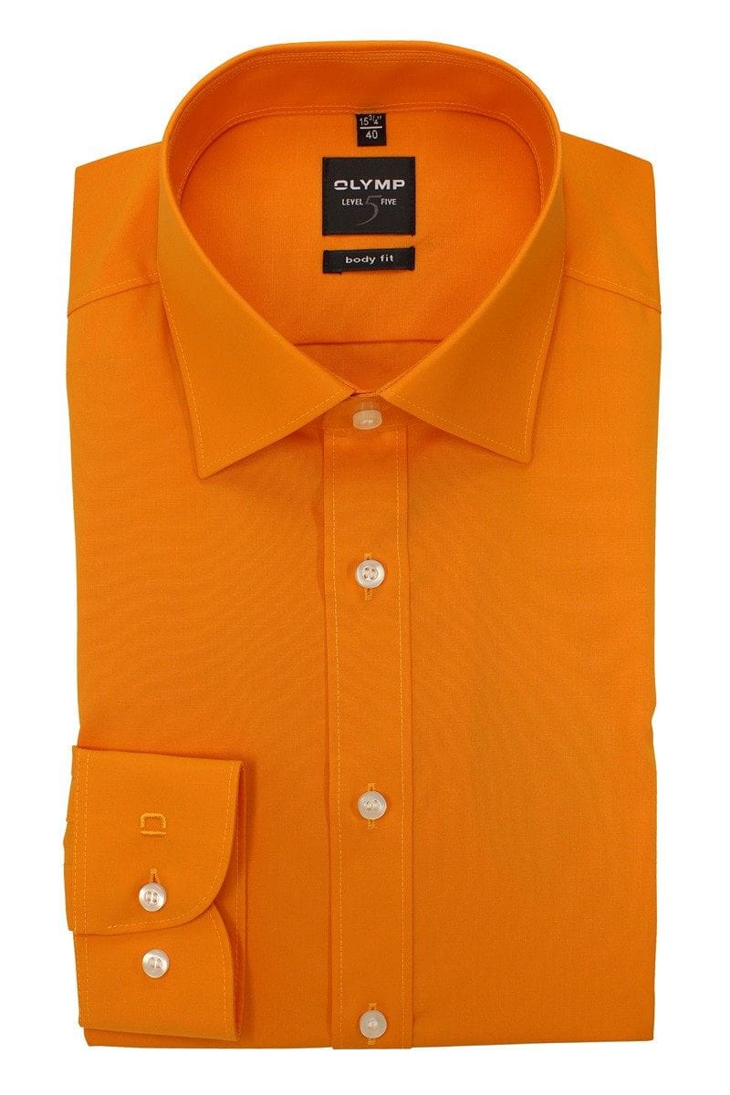 Olymp Level Five Body Fit Hemd orange, Einfarbig
