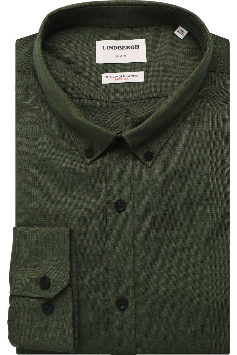 Lindbergh Slim Fit shirt green, One Colour | Hemden.de