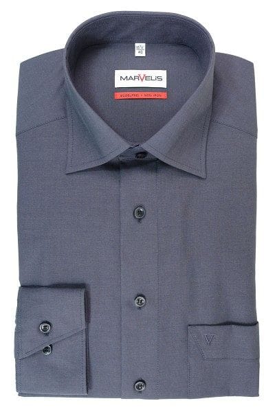 Marvelis Hemd - Comfort Fit - anthrazit, Einfarbig