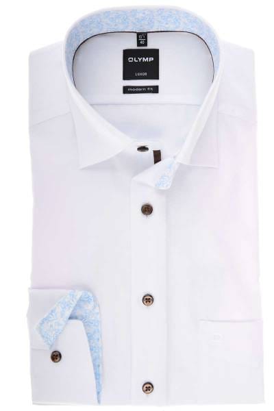Olymp Luxor Modern Fit Hemd weiss, Einfarbig